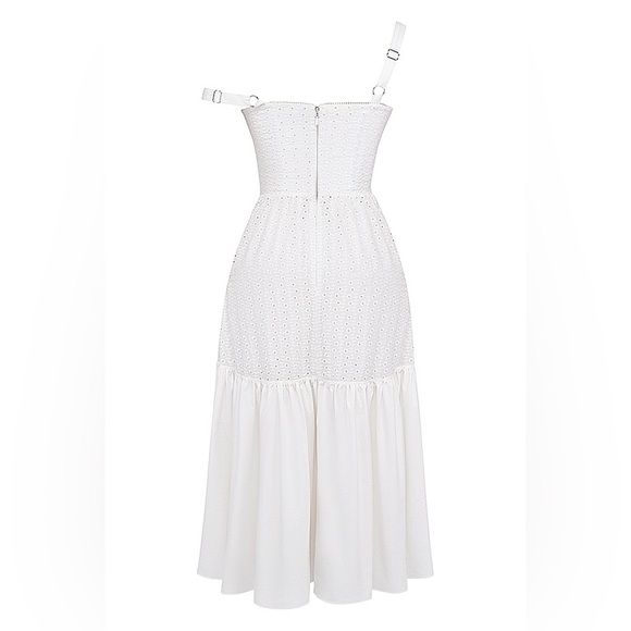 House of CB Elia White Broderie Anglaise Midi Sundress. Size Xsmall - Picture 10 of 17